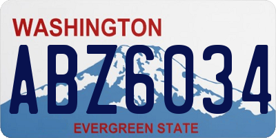 WA license plate ABZ6034