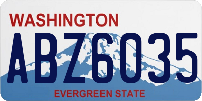 WA license plate ABZ6035