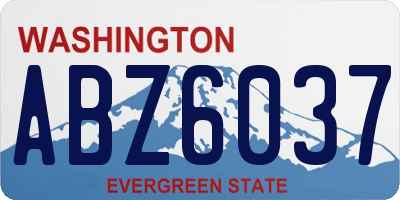WA license plate ABZ6037