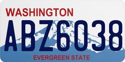 WA license plate ABZ6038