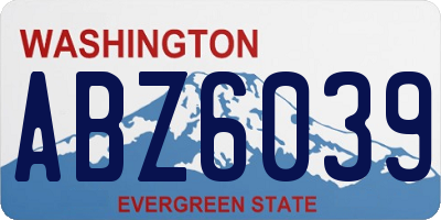 WA license plate ABZ6039