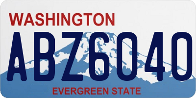 WA license plate ABZ6040