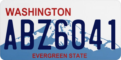 WA license plate ABZ6041