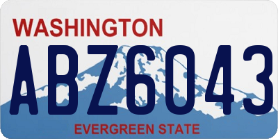 WA license plate ABZ6043