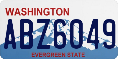 WA license plate ABZ6049