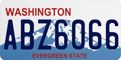 WA license plate ABZ6066