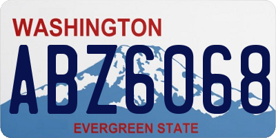 WA license plate ABZ6068
