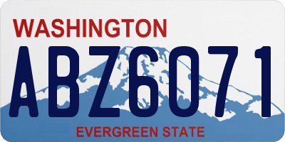WA license plate ABZ6071
