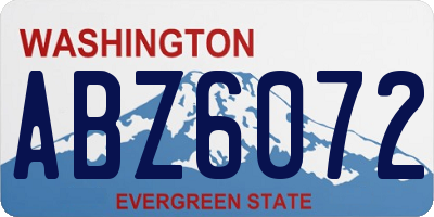 WA license plate ABZ6072