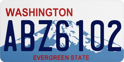 WA license plate ABZ6102