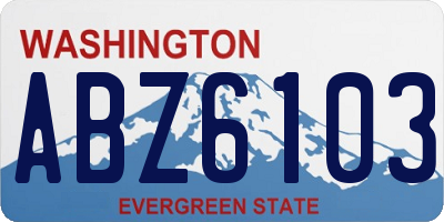 WA license plate ABZ6103