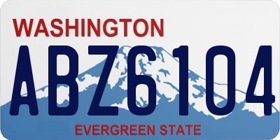 WA license plate ABZ6104