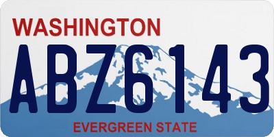 WA license plate ABZ6143