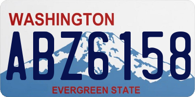 WA license plate ABZ6158