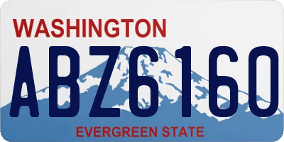 WA license plate ABZ6160