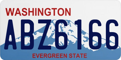 WA license plate ABZ6166