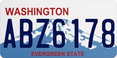 WA license plate ABZ6178