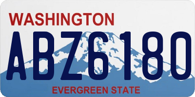 WA license plate ABZ6180
