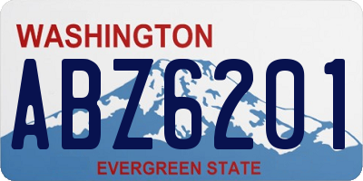 WA license plate ABZ6201