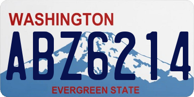 WA license plate ABZ6214