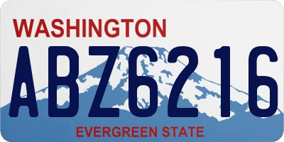 WA license plate ABZ6216