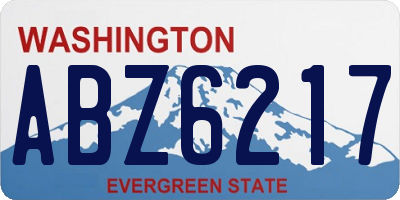 WA license plate ABZ6217