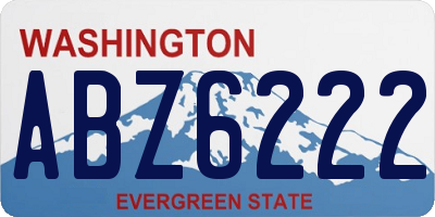 WA license plate ABZ6222