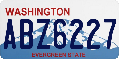 WA license plate ABZ6227