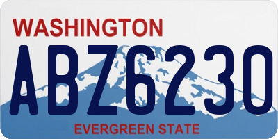 WA license plate ABZ6230