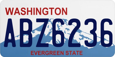 WA license plate ABZ6236
