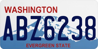 WA license plate ABZ6238