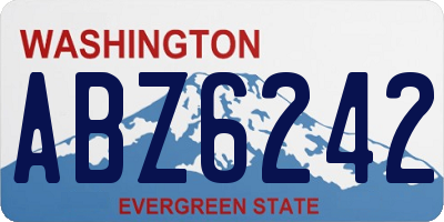 WA license plate ABZ6242