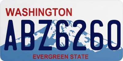 WA license plate ABZ6260
