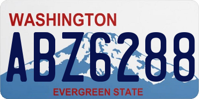 WA license plate ABZ6288