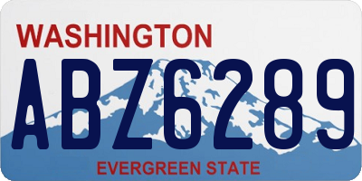 WA license plate ABZ6289