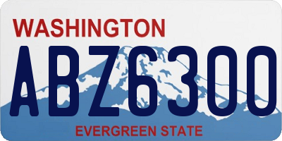 WA license plate ABZ6300