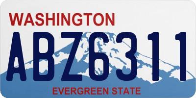 WA license plate ABZ6311