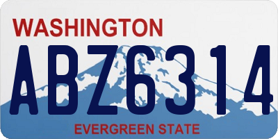 WA license plate ABZ6314