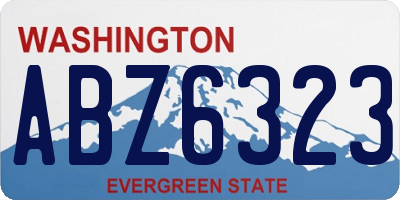 WA license plate ABZ6323