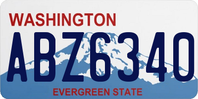 WA license plate ABZ6340