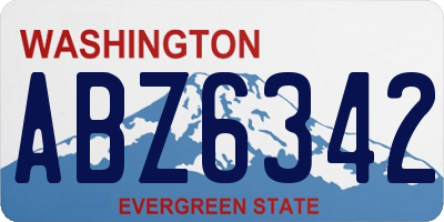 WA license plate ABZ6342