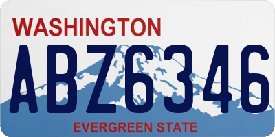 WA license plate ABZ6346
