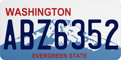WA license plate ABZ6352