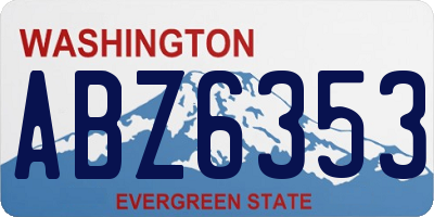 WA license plate ABZ6353