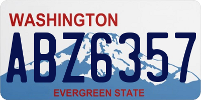 WA license plate ABZ6357
