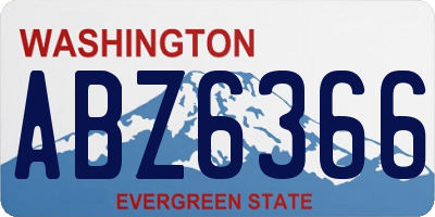 WA license plate ABZ6366