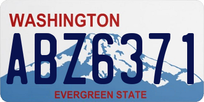 WA license plate ABZ6371
