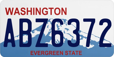 WA license plate ABZ6372