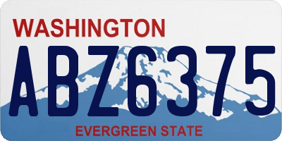 WA license plate ABZ6375