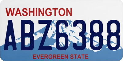 WA license plate ABZ6388